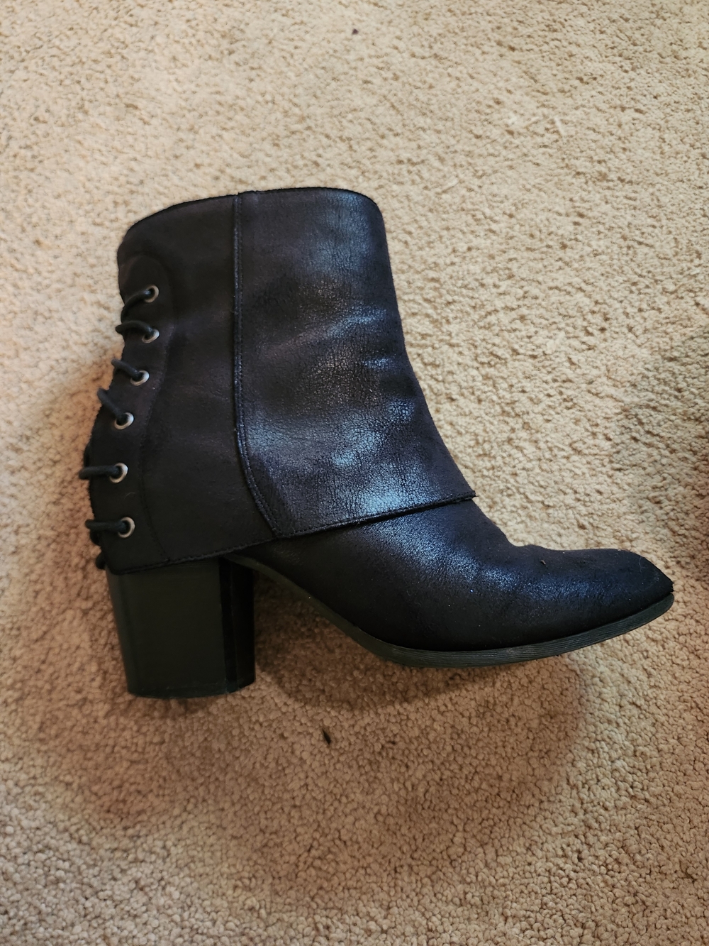 Black Women's Ankle Boot with Block Heel
